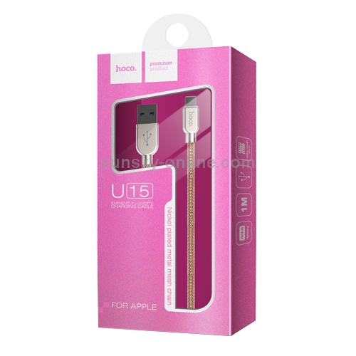 Hoco U15 1m 2.4A 8 Pin to USB Data Sync Charging Cable Hoco U15 1m 2.4A 8 Pin to USB Data Sync Charging Cable