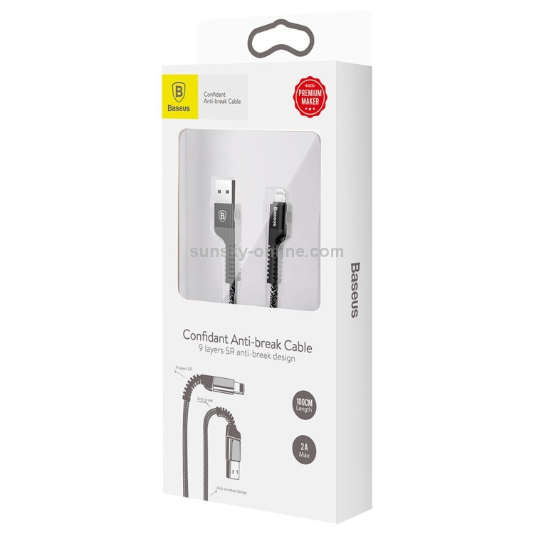 Baseus 1m Weave 9-Layer SR Anti-break Junction Cord 2A Fast Charging USB A to 8 Pin Data Sync Charge Cable Baseus 1m Weave 9-Layer SR Anti-break Junction Cord 2A Fast Charging USB A to 8 Pin Data Sync Charge Cable