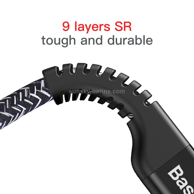 Baseus 1.5m Weave 9-Layer SR Anti-break Junction Cord 2A Fast Charging USB A to 8 Pin Data Sync Charge Cable Baseus 1.5m Weave 9-Layer SR Anti-break Junction Cord 2A Fast Charging USB A to 8 Pin Data Sync Charge Cable