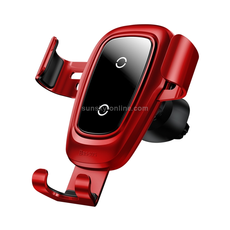 Baseus 10W Max Aluminium Alloy + Glass Clamping Gravity Phone Holder Car Air Vent Mount Qi Wireless Charger Baseus 10W Max Aluminium Alloy + Glass Clamping Gravity Phone Holder Car Air Vent Mount Qi Wireless Charger