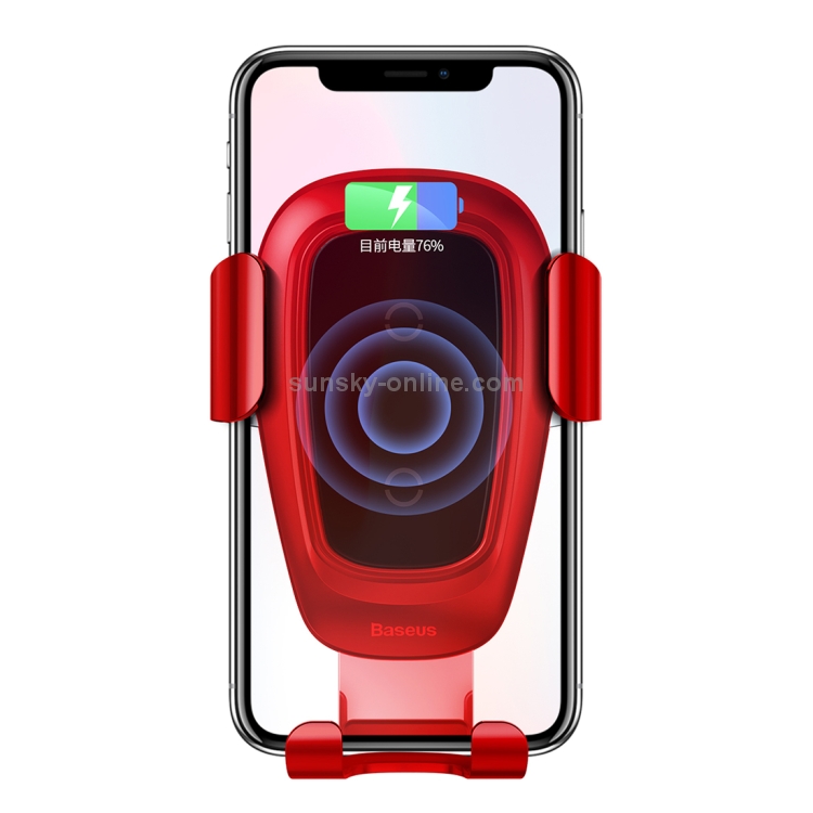 Baseus 10W Max Aluminium Alloy + Glass Clamping Gravity Phone Holder Car Air Vent Mount Qi Wireless Charger Baseus 10W Max Aluminium Alloy + Glass Clamping Gravity Phone Holder Car Air Vent Mount Qi Wireless Charger