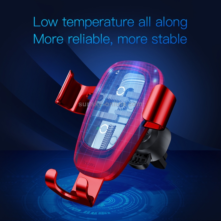 Baseus 10W Max Aluminium Alloy + Glass Clamping Gravity Phone Holder Car Air Vent Mount Qi Wireless Charger Baseus 10W Max Aluminium Alloy + Glass Clamping Gravity Phone Holder Car Air Vent Mount Qi Wireless Charger