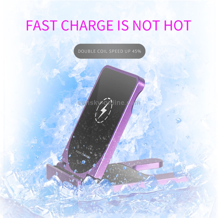 Q6 Desktop Foldable Aluminium Alloy Phone Holder 10W Dual Coils Fast Charging Qi Wireless Charger Q6 Desktop Foldable Aluminium Alloy Phone Holder 10W Dual Coils Fast Charging Qi Wireless Charger