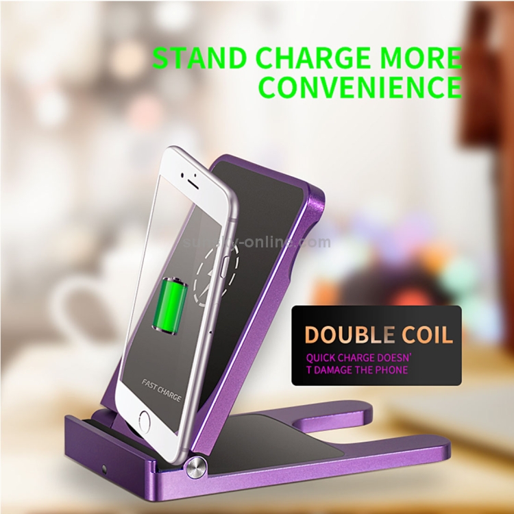 Q6 Desktop Foldable Aluminium Alloy Phone Holder 10W Dual Coils Fast Charging Qi Wireless Charger Q6 Desktop Foldable Aluminium Alloy Phone Holder 10W Dual Coils Fast Charging Qi Wireless Charger