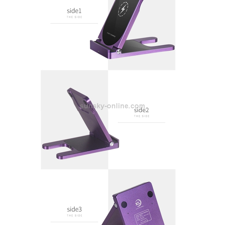 Q6 Desktop Foldable Aluminium Alloy Phone Holder 10W Dual Coils Fast Charging Qi Wireless Charger Q6 Desktop Foldable Aluminium Alloy Phone Holder 10W Dual Coils Fast Charging Qi Wireless Charger