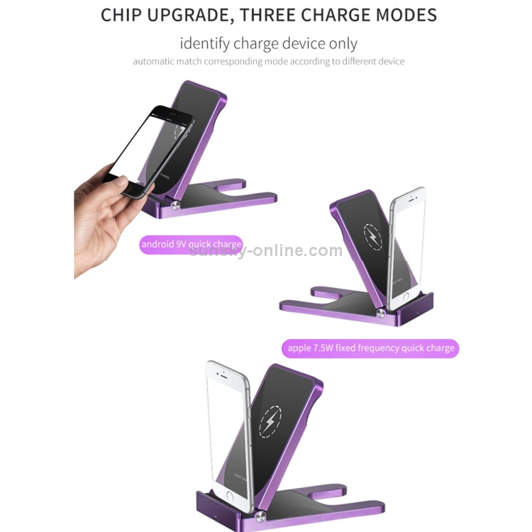 Q6 Desktop Foldable Aluminium Alloy Phone Holder 10W Dual Coils Fast Charging Qi Wireless Charger Q6 Desktop Foldable Aluminium Alloy Phone Holder 10W Dual Coils Fast Charging Qi Wireless Charger