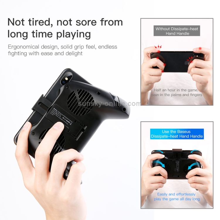 Baseus 4 in 1 Phone Gaming Handle Grip with Rapid Cooling Fan Radiator & Holder & 1200mAh Li-ion Back Up Battery Baseus 4 in 1 Phone Gaming Handle Grip with Rapid Cooling Fan Radiator & Holder & 1200mAh Li-ion Back Up Battery