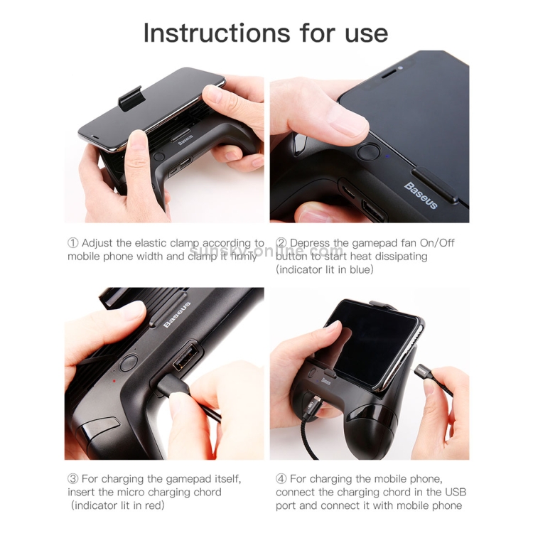 Baseus 4 in 1 Phone Gaming Handle Grip with Rapid Cooling Fan Radiator & Holder & 1200mAh Li-ion Back Up Battery Baseus 4 in 1 Phone Gaming Handle Grip with Rapid Cooling Fan Radiator & Holder & 1200mAh Li-ion Back Up Battery