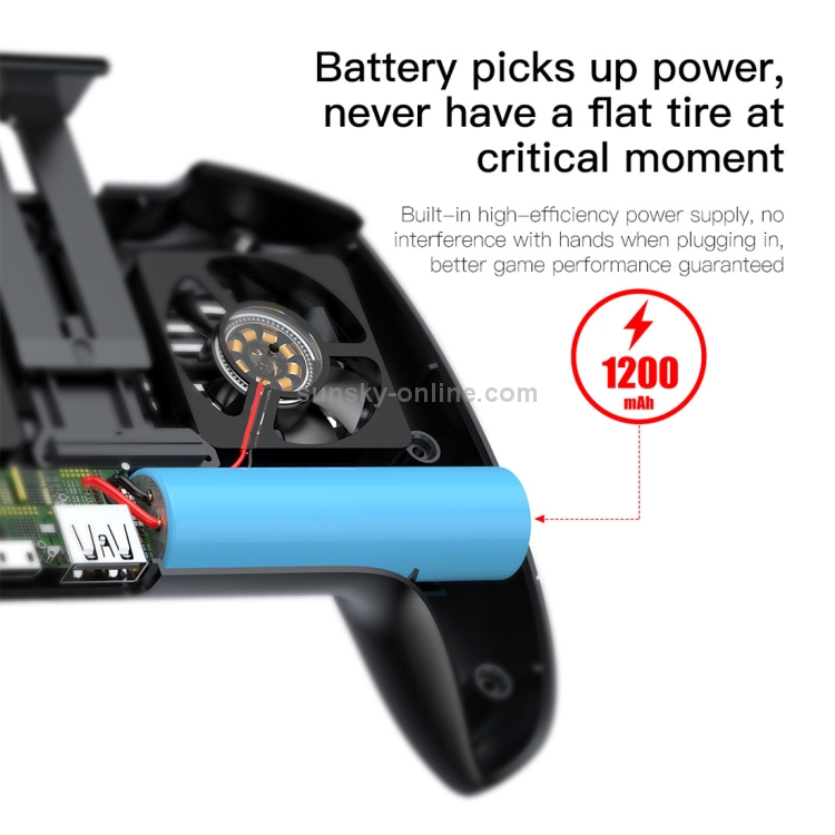 Baseus 4 in 1 Phone Gaming Handle Grip with Rapid Cooling Fan Radiator & Holder & 1200mAh Li-ion Back Up Battery Baseus 4 in 1 Phone Gaming Handle Grip with Rapid Cooling Fan Radiator & Holder & 1200mAh Li-ion Back Up Battery