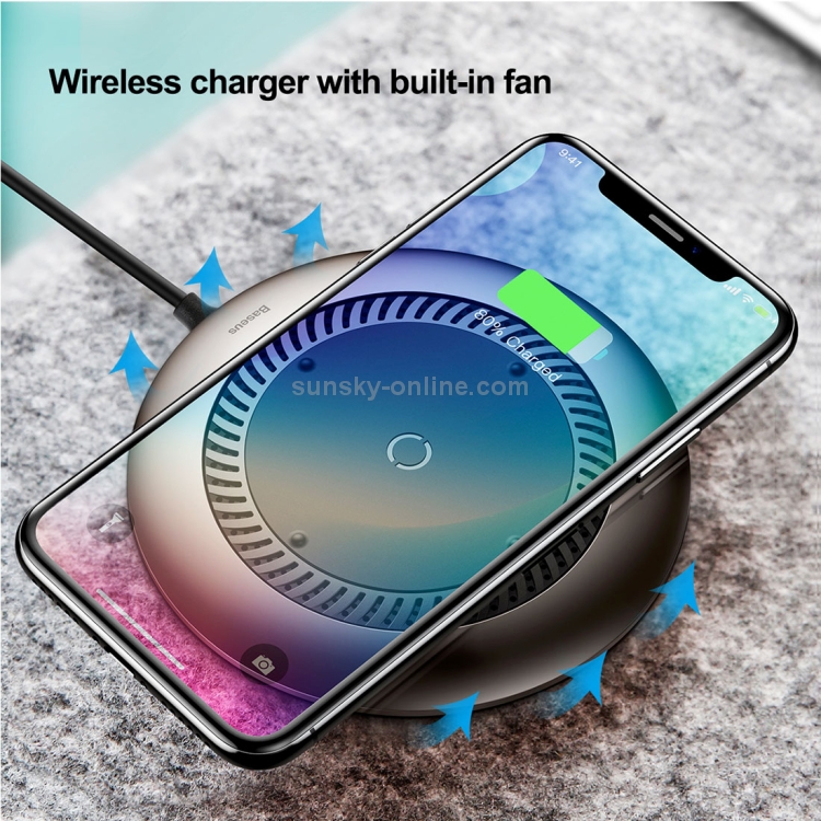 Baseus Desktop 10W Max Fast Charging Pad Wireless Charger with Cooling Fan Baseus Desktop 10W Max Fast Charging Pad Wireless Charger with Cooling Fan