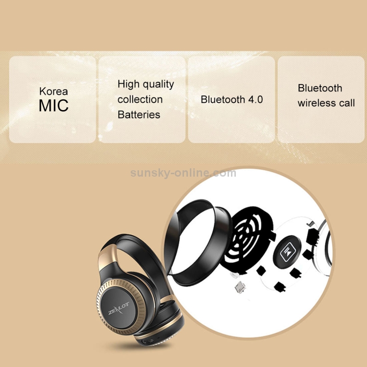 ZEALOT B20 Stereo Wired Wireless Bluetooth 4.0 Subwoofer Headset with 3.5mm Universal Audio Cable Jack & HD Microphone ZEALOT B20 Stereo Wired Wireless Bluetooth 4.0 Subwoofer Headset with 3.5mm Universal Audio Cable Jack & HD Microphone
