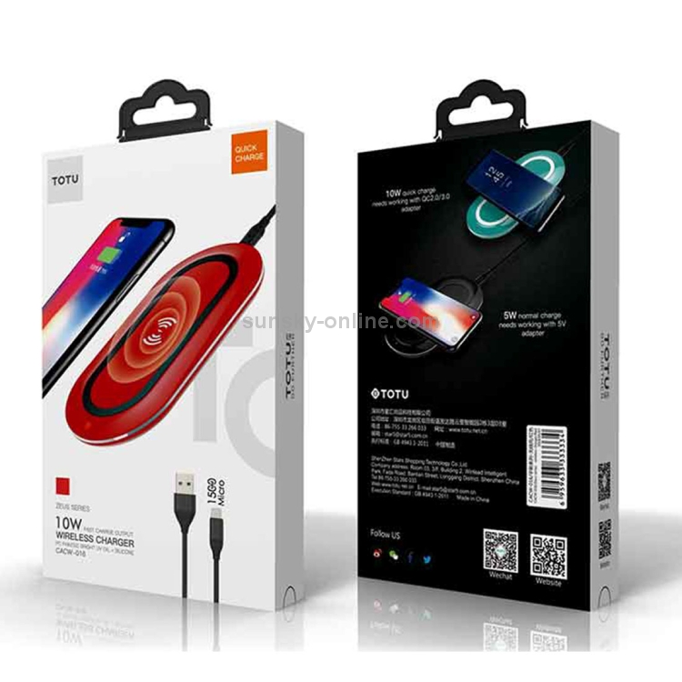 TOTUDESIGN CACW-016 Zeus Series Round 10W Fast Charging Qi Wireless Charger Pad TOTUDESIGN CACW-016 Zeus Series Round 10W Fast Charging Qi Wireless Charger Pad