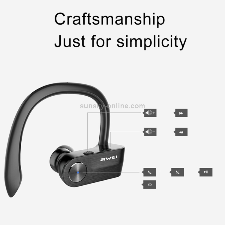 AWEI T2 Sports Headset IPX4 Waterproof Wireless Bluetooth V4.2 In-ear Stereo Earphone, Support TWS AWEI T2 Sports Headset IPX4 Waterproof Wireless Bluetooth V4.2 In-ear Stereo Earphone, Support TWS