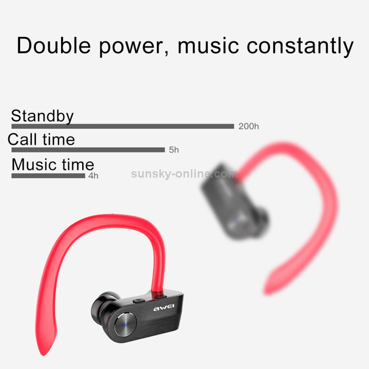 AWEI T2 Sports Headset IPX4 Waterproof Wireless Bluetooth V4.2 In-ear Stereo Earphone, Support TWS AWEI T2 Sports Headset IPX4 Waterproof Wireless Bluetooth V4.2 In-ear Stereo Earphone, Support TWS