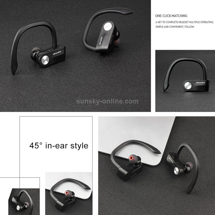 AWEI T2 Sports Headset IPX4 Waterproof Wireless Bluetooth V4.2 In-ear Stereo Earphone, Support TWS AWEI T2 Sports Headset IPX4 Waterproof Wireless Bluetooth V4.2 In-ear Stereo Earphone, Support TWS