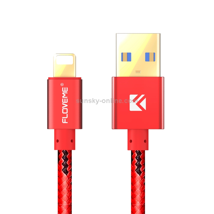 FLOVEME 2.1A 1.2m Nylon Weave Style USB to 8 Pin Data Sync Charging Cable FLOVEME 2.1A 1.2m Nylon Weave Style USB to 8 Pin Data Sync Charging Cable