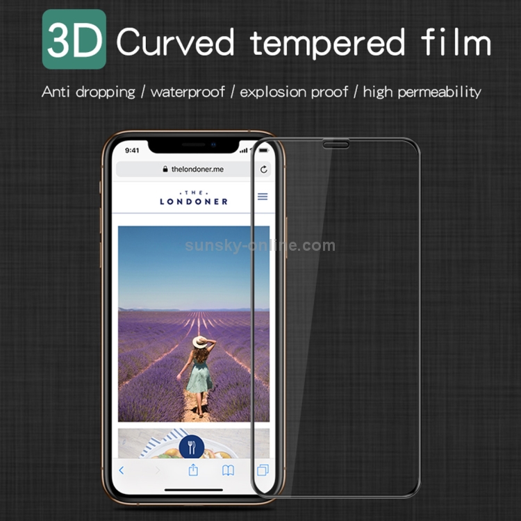For iPhone XS Max MOFI 9H 3D Explosion-proof Curved Screen Tempered Glass Film (Black) For iPhone XS Max MOFI 9H 3D Explosion-proof Curved Screen Tempered Glass Film (Black)