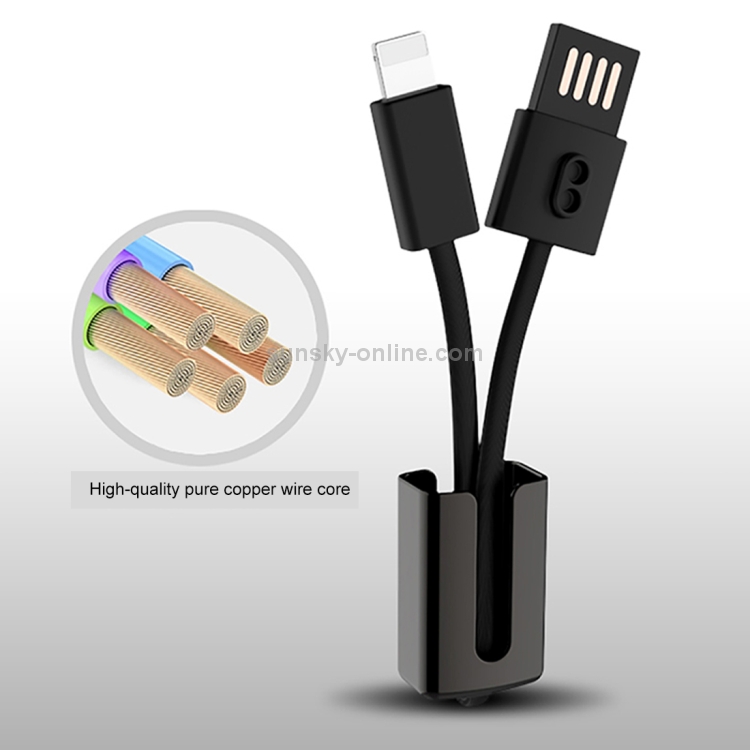 TOTUDESIGN 18cm 2.4A 2 in 1 Micro USB & 8 Pin TPE Mini Portable Data Sync Charging Cable TOTUDESIGN 18cm 2.4A 2 in 1 Micro USB & 8 Pin TPE Mini Portable Data Sync Charging Cable