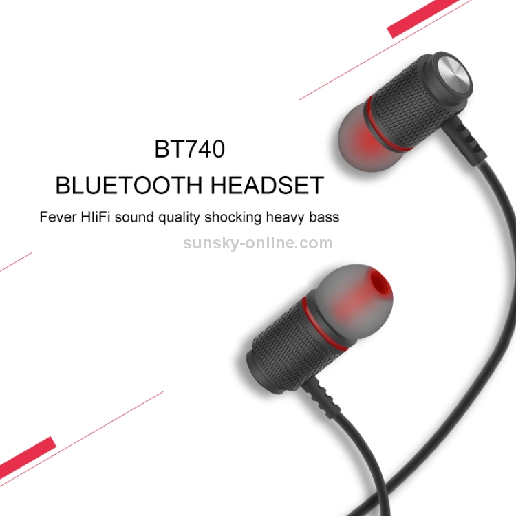 BT740 Stereo Magnetic Neck-mounted Wireless 4.0 Bluetooth Sports Earphone(Black) BT740 Stereo Magnetic Neck-mounted Wireless 4.0 Bluetooth Sports Earphone(Black)