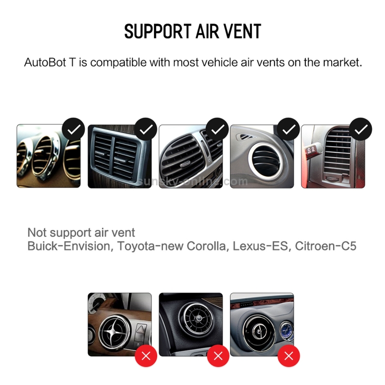 ROCK AutoBot T Shape Metal Universal Car Air Vent Phone Holder Stand Mount ROCK AutoBot T Shape Metal Universal Car Air Vent Phone Holder Stand Mount