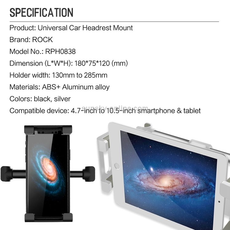 ROCK Universal Car Back Seat Headrest Holder Mount ROCK Universal Car Back Seat Headrest Holder Mount