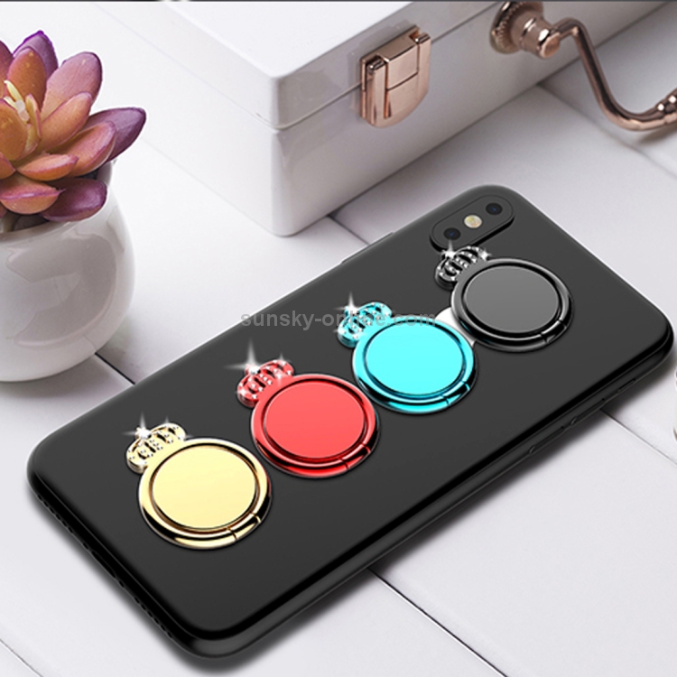 lenuo 360 Degrees Rotation Metal Imperial Crown Shape Phone Ring Holder with Magnetic Function (Black) lenuo 360 Degrees Rotation Metal Imperial Crown Shape Phone Ring Holder with Magnetic Function (Black)