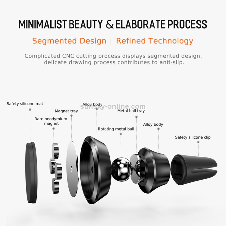 ROCK 360 Degree Rotation Universal Car Air Vent Mount Magnetic Phone Holder Stand ROCK 360 Degree Rotation Universal Car Air Vent Mount Magnetic Phone Holder Stand