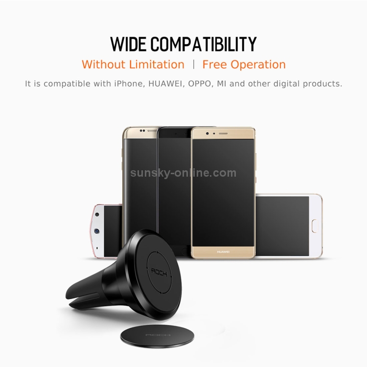 ROCK 360 Degree Rotation Universal Car Air Vent Mount Magnetic Phone Holder Stand ROCK 360 Degree Rotation Universal Car Air Vent Mount Magnetic Phone Holder Stand