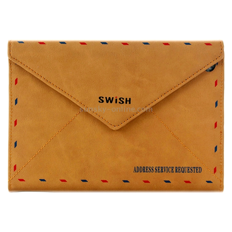 SWISH for iPad Air 2 / Air Envelope Style Deutsche Bundespost Three-folding Leather Case with Holder