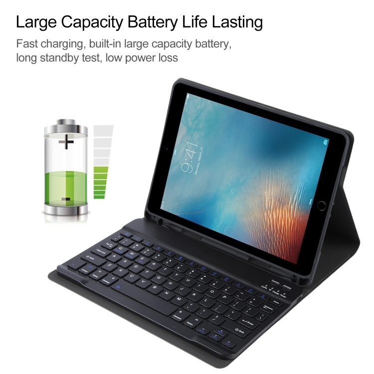 For iPad Pro 9.7 / 9.7 inch 2017 / 9.7 2018 / Air / Air 2 IP071 Separable ABS Smart Bluetooth Keyboard + Litchi Texture Horizontal Flip Leather Tablet Case (Black) For iPad Pro 9.7 / 9.7 inch 2017 / 9.7 2018 / Air / Air 2 IP071 Separable ABS Smart Bluetooth Keyboard + Litchi Texture Horizontal Flip Leather Tablet Case (Black)