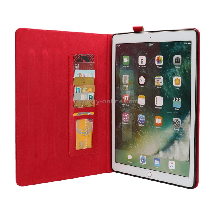 Bible Style Business Horizontal Flip Leather Case for iPad Pro 12.9 (2017) & Pro 12.9 (2015), with Card Slots & Pen Slots & Photo Frame & Holder (Red) Bible Style Business Horizontal Flip Leather Case for iPad Pro 12.9 (2017) & Pro 12.9 (2015), with Card Slots & Pen Slots & Photo Frame & Holder (Red)
