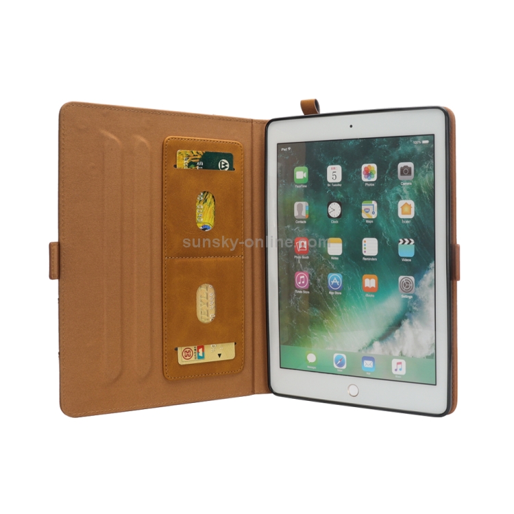 Horizontal Flip Double Holder Leather Case for iPad Pro 12.9 (2017) / (2015), with Card Slots & Photo Frame & Pen Slot (Light Brown) Horizontal Flip Double Holder Leather Case for iPad Pro 12.9 (2017) / (2015), with Card Slots & Photo Frame & Pen Slot (Light Brown)