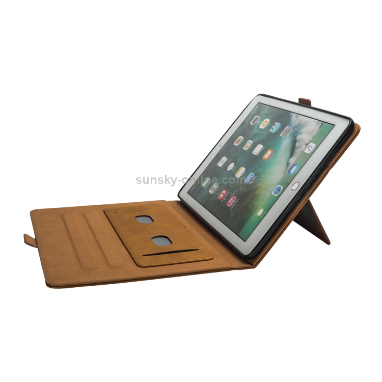 Horizontal Flip Double Holder Leather Case for iPad Pro 12.9 (2017) / (2015), with Card Slots & Photo Frame & Pen Slot (Light Brown) Horizontal Flip Double Holder Leather Case for iPad Pro 12.9 (2017) / (2015), with Card Slots & Photo Frame & Pen Slot (Light Brown)