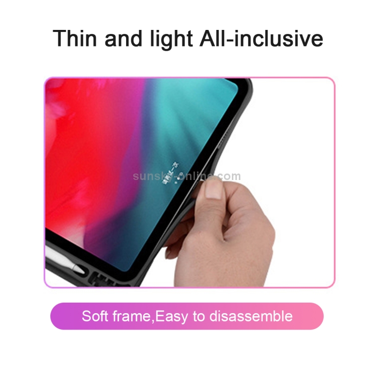 Horizontal Flip Leather Case with Pen Slot Three-folding Holder & Wake-up / Sleep Function for iPad Air 13 2024 / Pro 12.9 (2018)(Blue) Horizontal Flip Leather Case with Pen Slot Three-folding Holder & Wake-up / Sleep Function for iPad Air 13 2024 / Pro 12.9 (2018)(Blue)