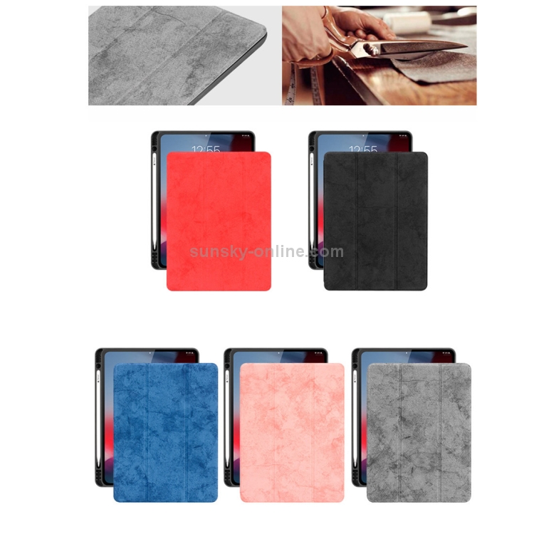 Horizontal Flip Leather Case with Pen Slot Three-folding Holder & Wake-up / Sleep Function for iPad Air 13 2024 / Pro 12.9 (2018)(Blue) Horizontal Flip Leather Case with Pen Slot Three-folding Holder & Wake-up / Sleep Function for iPad Air 13 2024 / Pro 12.9 (2018)(Blue)