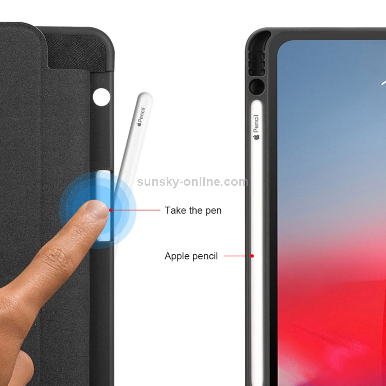 Horizontal Flip Leather Case with Pen Slot Three-folding Holder & Wake-up / Sleep Function for iPad Air 13 2024 / Pro 12.9 (2018)(Blue) Horizontal Flip Leather Case with Pen Slot Three-folding Holder & Wake-up / Sleep Function for iPad Air 13 2024 / Pro 12.9 (2018)(Blue)