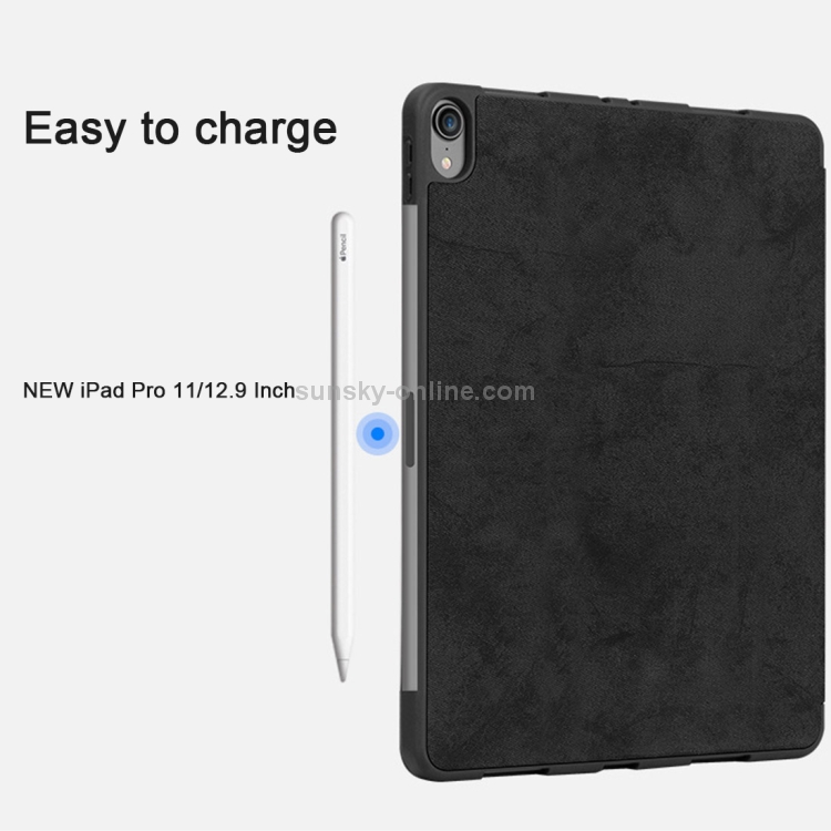 Horizontal Flip Leather Case with Pen Slot Three-folding Holder & Wake-up / Sleep Function for iPad Air 13 2024 / Pro 12.9 (2018)(Blue) Horizontal Flip Leather Case with Pen Slot Three-folding Holder & Wake-up / Sleep Function for iPad Air 13 2024 / Pro 12.9 (2018)(Blue)