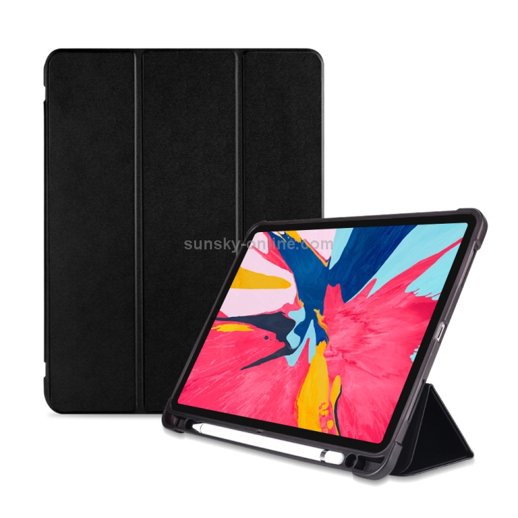 Three-folding Shockproof TPU Protective Case for iPad Pro 11 inch (2018) / (2020), with Holder & Pen Slot(Black) Three-folding Shockproof TPU Protective Case for iPad Pro 11 inch (2018) / (2020), with Holder & Pen Slot(Black)