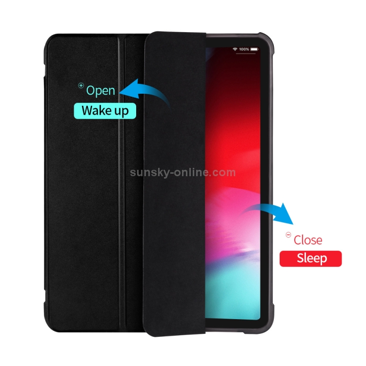Three-folding Shockproof TPU Protective Case for iPad Pro 11 inch (2018) / (2020), with Holder & Pen Slot(Black) Three-folding Shockproof TPU Protective Case for iPad Pro 11 inch (2018) / (2020), with Holder & Pen Slot(Black)