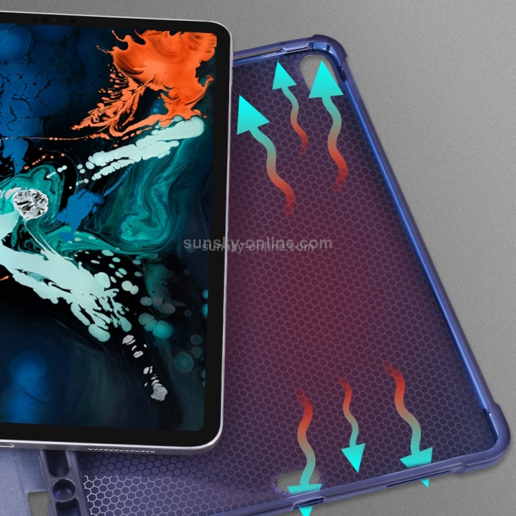 Three-folding Shockproof TPU Protective Case for iPad Pro 11 inch (2018) / (2020), with Holder & Pen Slot(Black) Three-folding Shockproof TPU Protective Case for iPad Pro 11 inch (2018) / (2020), with Holder & Pen Slot(Black)