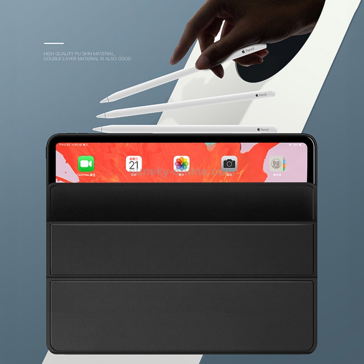 TOTUDESIGN Horizontal Flip TPU Leather Case for iPad Pro 12.9 inch (2018), with Holder & Sleep / Wake-up Function (Black) TOTUDESIGN Horizontal Flip TPU Leather Case for iPad Pro 12.9 inch (2018), with Holder & Sleep / Wake-up Function (Black)