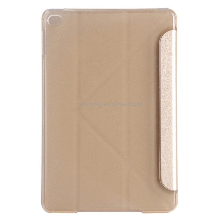 Transformers Style Silk Texture Horizontal Flip Solid Color Leather Case with Holder for iPad Mini 2019 (Gold) Transformers Style Silk Texture Horizontal Flip Solid Color Leather Case with Holder for iPad Mini 2019 (Gold)