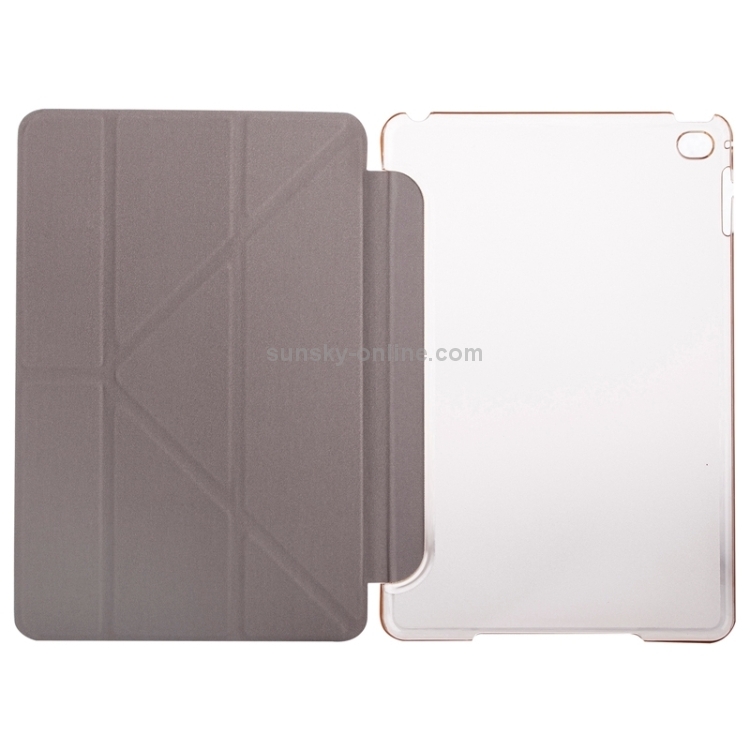 Transformers Style Silk Texture Horizontal Flip Solid Color Leather Case with Holder for iPad Mini 2019 (Gold) Transformers Style Silk Texture Horizontal Flip Solid Color Leather Case with Holder for iPad Mini 2019 (Gold)