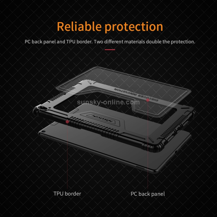 NILLKIN Bumper Horizontal Flip Leather Case for iPad Air 2019 / iPad Pro 10.5 2017 ,with Pen Slot (Black) NILLKIN Bumper Horizontal Flip Leather Case for iPad Air 2019 / iPad Pro 10.5 2017 ,with Pen Slot (Black)