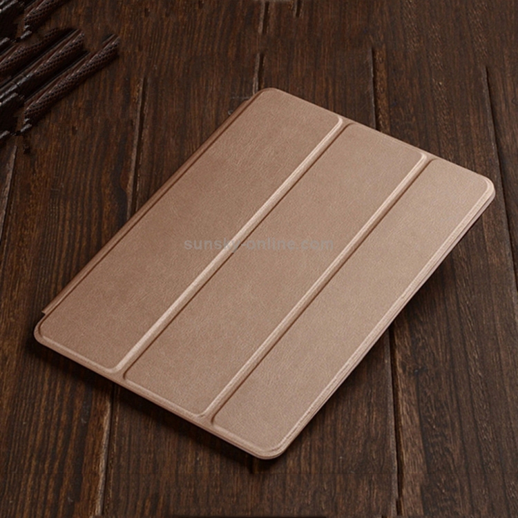 Three-folding Horizontal Flip Leather Case for iPad Air (2019), with Holder (Gold) Three-folding Horizontal Flip Leather Case for iPad Air (2019), with Holder (Gold)