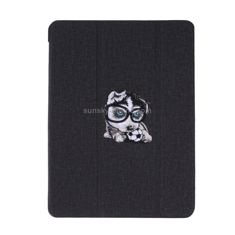 Embroidery Pattern Silk Texture Horizontal Flip Leather Case for iPad Air 2019 / Pro 10.5 inch, with Three-folding Holder & Sleep / Wake-up Function(Black) Embroidery Pattern Silk Texture Horizontal Flip Leather Case for iPad Air 2019 / Pro 10.5 inch, with Three-folding Holder & Sleep / Wake-up Function(Black)