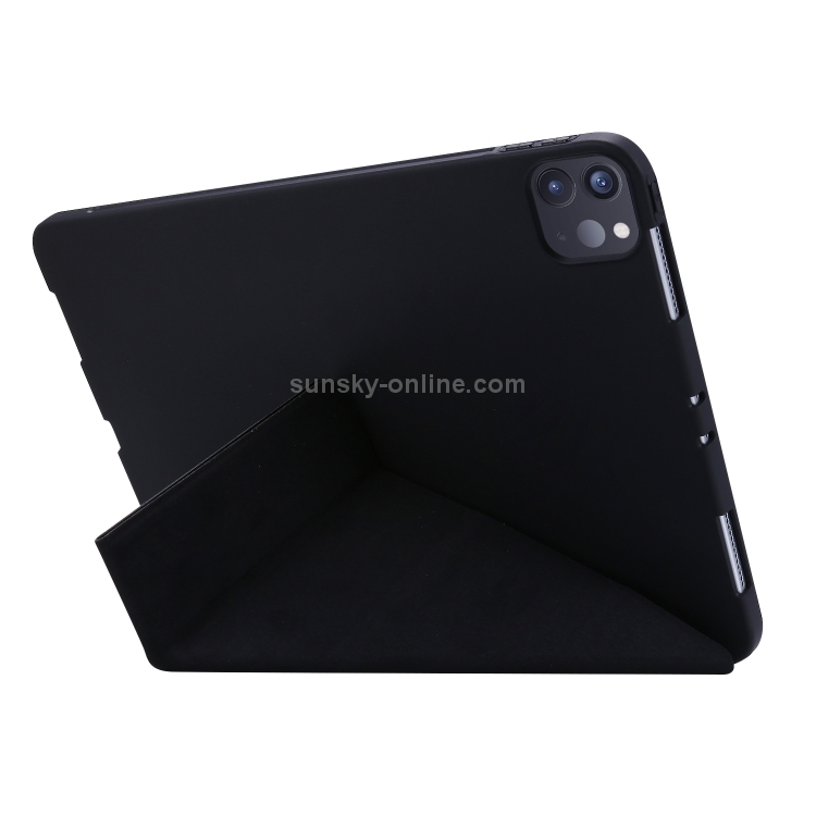 For iPad Pro 11 (2020) TPU Horizontal Deformation Flip Leather Tablet Case with Holder (Black) For iPad Pro 11 (2020) TPU Horizontal Deformation Flip Leather Tablet Case with Holder (Black)