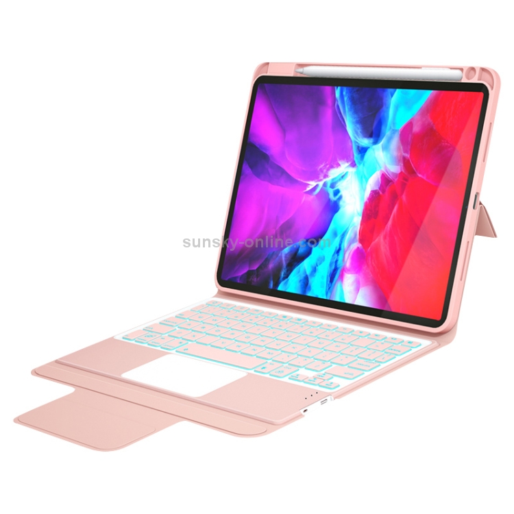 CM-11D Fabric TPU Ultra-thin Integrated Bluetooth Keyboard Leather Tablet Case with Pen Slot & Touchpad & 7-color Backlight for iPad Pro 11 inch 2020 / 2018(Rose Gold) CM-11D Fabric TPU Ultra-thin Integrated Bluetooth Keyboard Leather Tablet Case with Pen Slot & Touchpad & 7-color Backlight for iPad Pro 11 inch 2020 / 2018(Rose Gold)