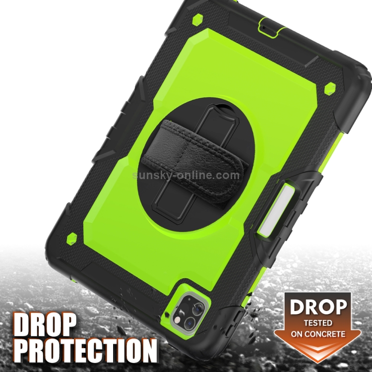 For iPad Pro 11 inch (2018) / Pro 11 inch (2020) Shockproof Black Silica Gel + Colorful PC Protective Tablet Case with Holder & Shoulder Strap & Hand Strap & Pen Slot(Green) For iPad Pro 11 inch (2018) / Pro 11 inch (2020) Shockproof Black Silica Gel + Colorful PC Protective Tablet Case with Holder & Shoulder Strap & Hand Strap & Pen Slot(Green)