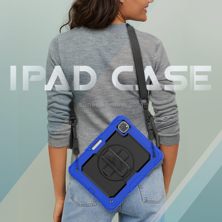 For iPad Pro 11 inch (2018) / Pro 11 inch (2020) Shockproof Colorful Silica Gel + PC Protective Tablet Case with Holder & Shoulder Strap & Hand Strap & Pen Slot(Blue) For iPad Pro 11 inch (2018) / Pro 11 inch (2020) Shockproof Colorful Silica Gel + PC Protective Tablet Case with Holder & Shoulder Strap & Hand Strap & Pen Slot(Blue)